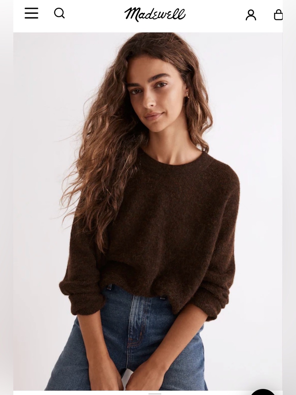 Madewell Elliston Pullover Alpaca Blend Crewneck , size Large